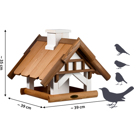 Großes green label Vogelhaus "Goldener Oktober" für Ständermontage - Luxus-Vogelhaus.de