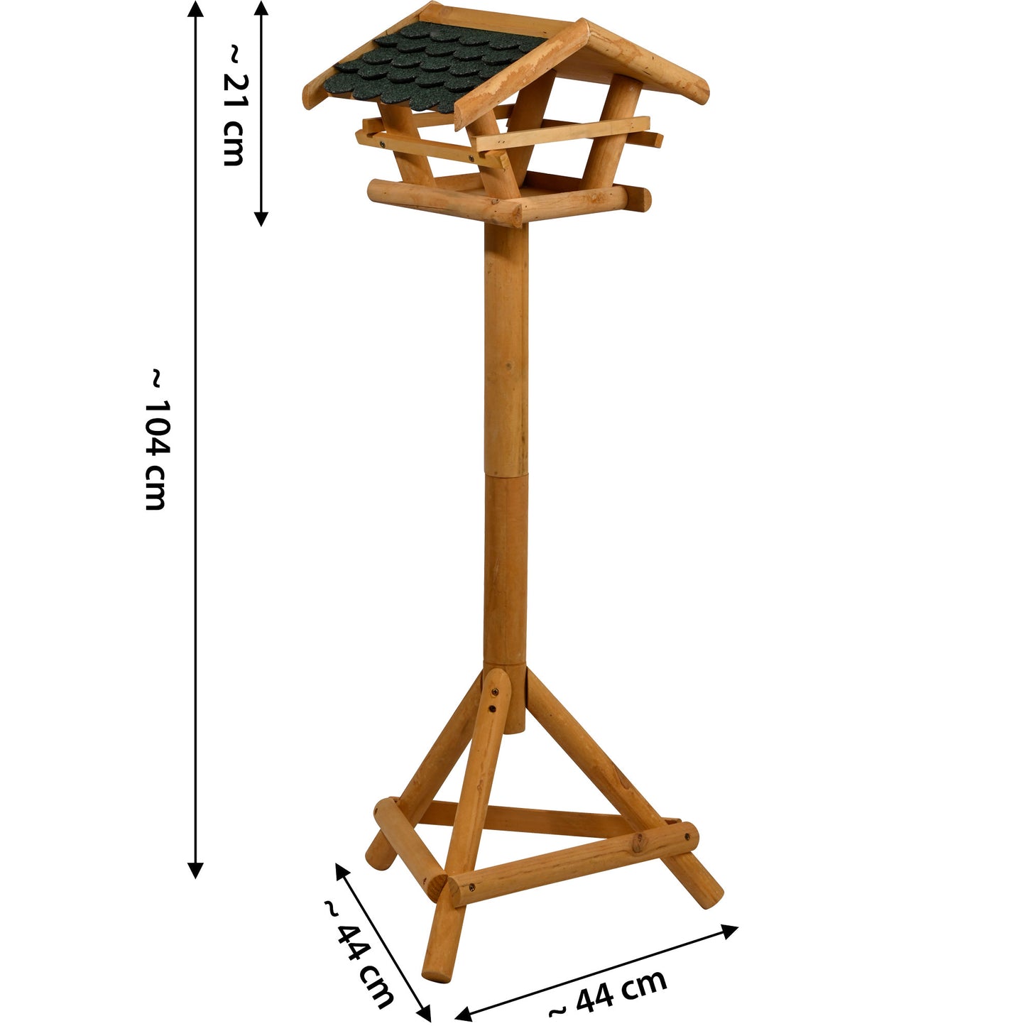 Vogelfutterhaus - FSC®-Kiefernholz, wetterfest, Bitumenschindeldach, mit stabilem Ständer