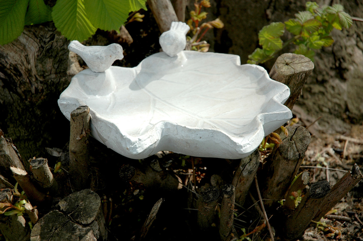Art. 12973 - Vogeltränke "Blatt-Paradies" | Weiß