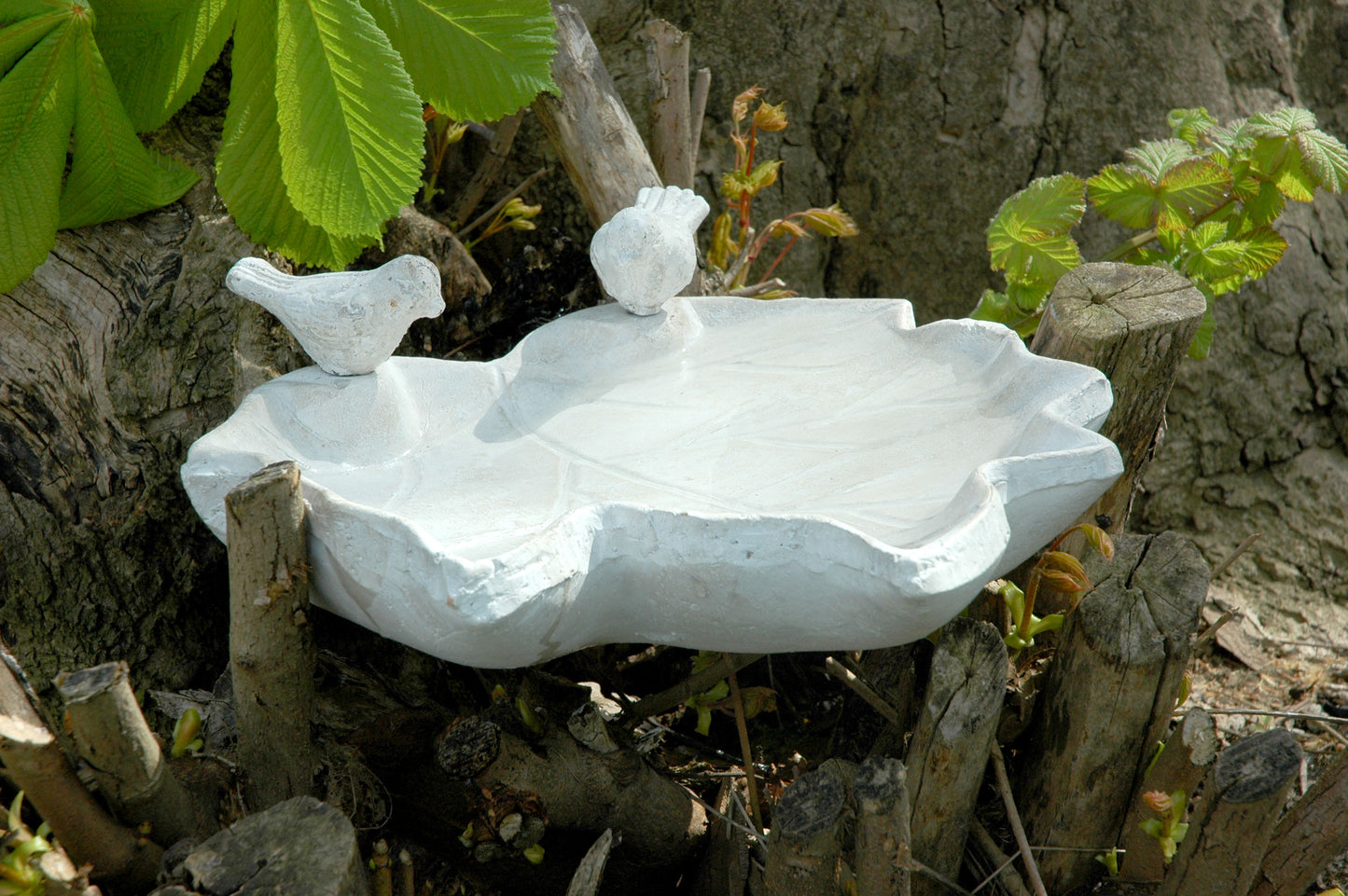 Art. 12973 - Vogeltränke "Blatt-Paradies" | Weiß