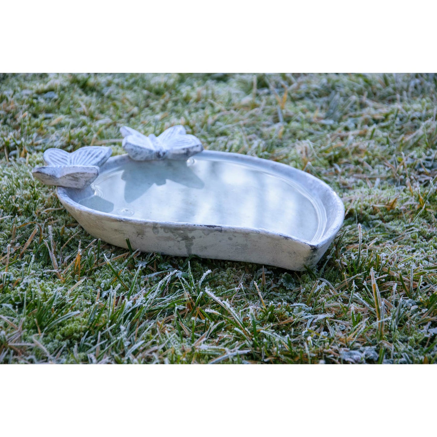 Art. 12981e - Vogeltränke "Foglia" aus Keramik | Weiß