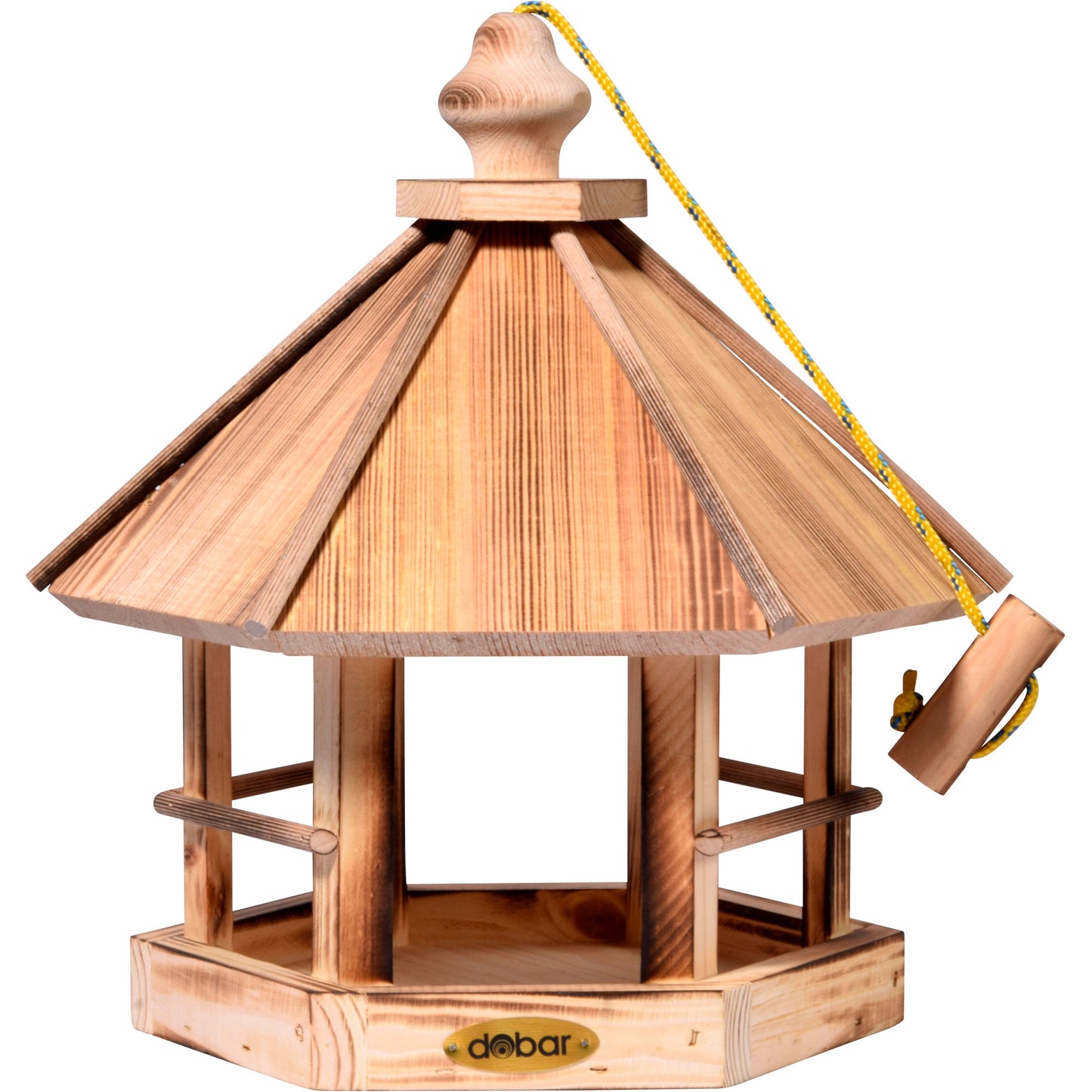 Handgefertigtes Vogelhaus "Caliente" mit sechseckiger Grundfläche
