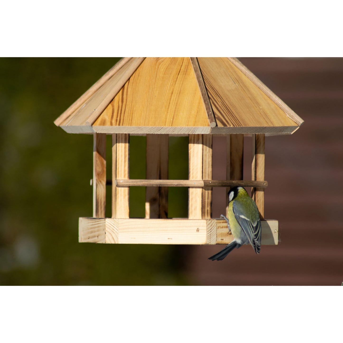 Nachhaltiges Vogelhaus aus geflammtem Kiefernholz