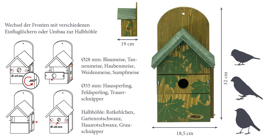 Art.22158e - Nistkasten Camouflage-Design "Ahorn" - Luxus-Vogelhaus.de