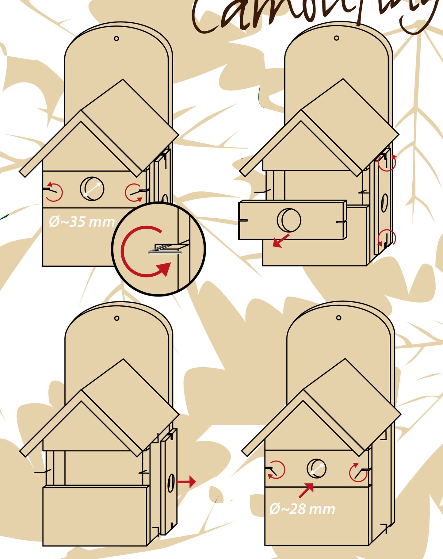 Art.22158e - Nistkasten Camouflage-Design "Ahorn" - Luxus-Vogelhaus.de
