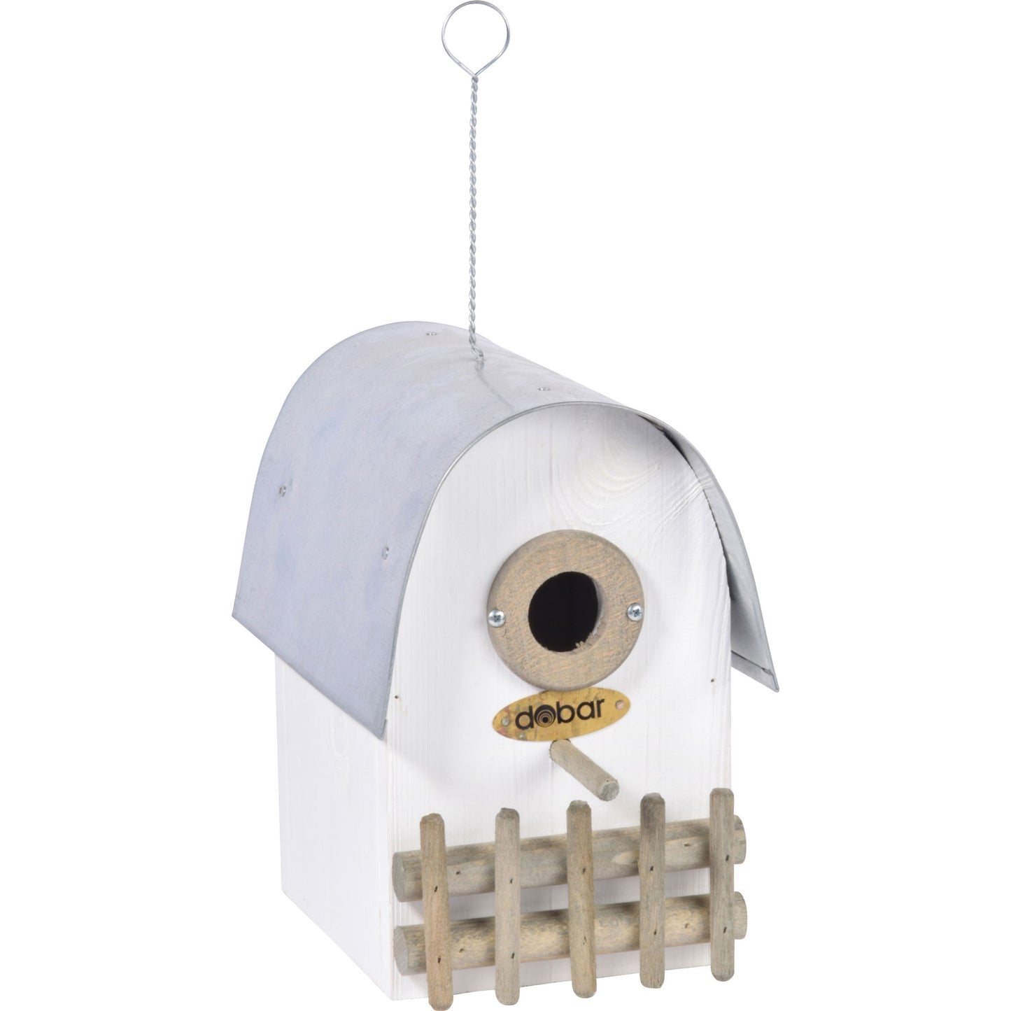 Art. 22313FSCe - Nistkasten "Rundhaus" mit Alu-Dach | Elfenbein - Luxus-Vogelhaus.de