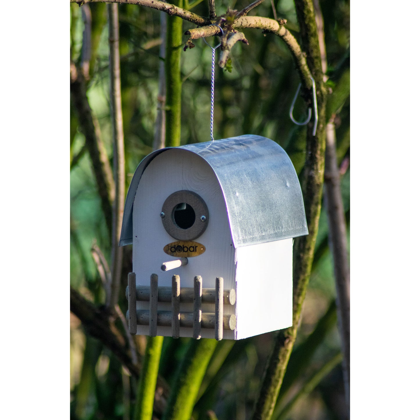 Art. 22313FSCe - Nistkasten "Rundhaus" mit Alu-Dach | Elfenbein - Luxus-Vogelhaus.de