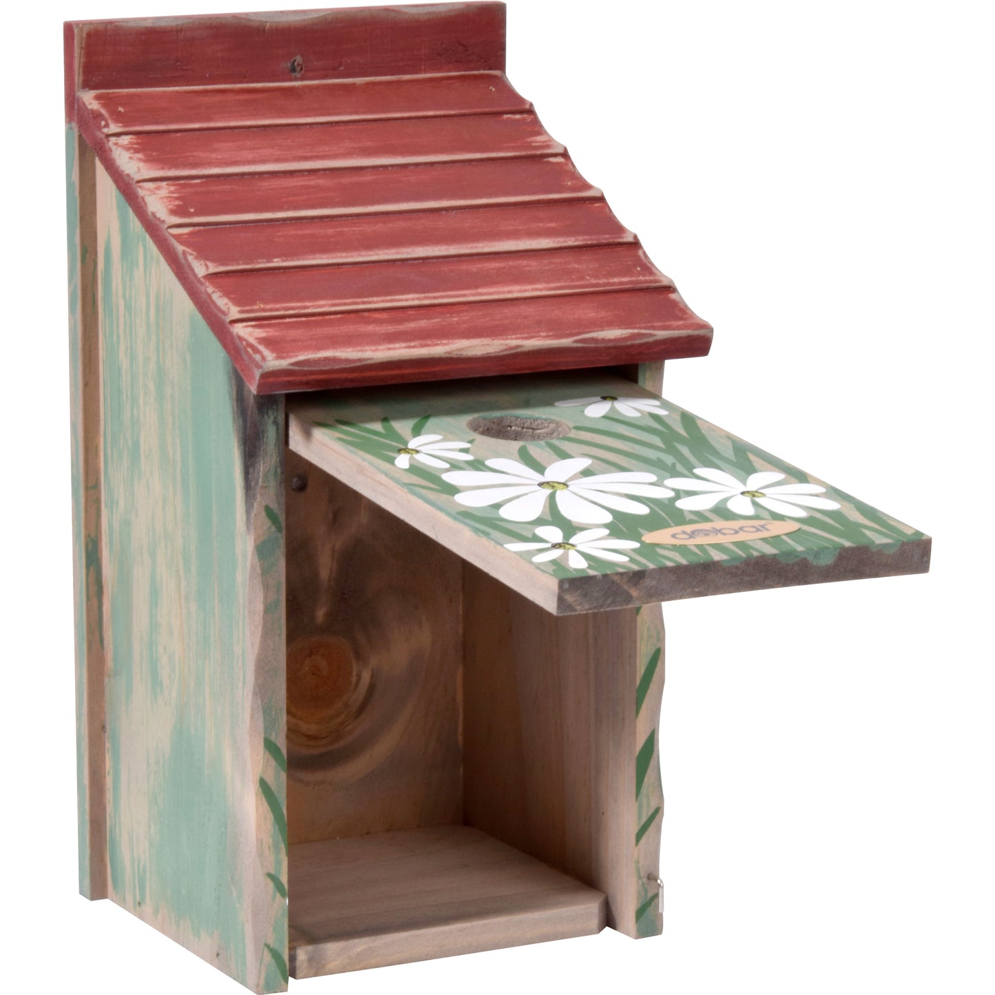 Art. 22371FSCe - Bunter Nistkasten mit Blumenmuster - Rot