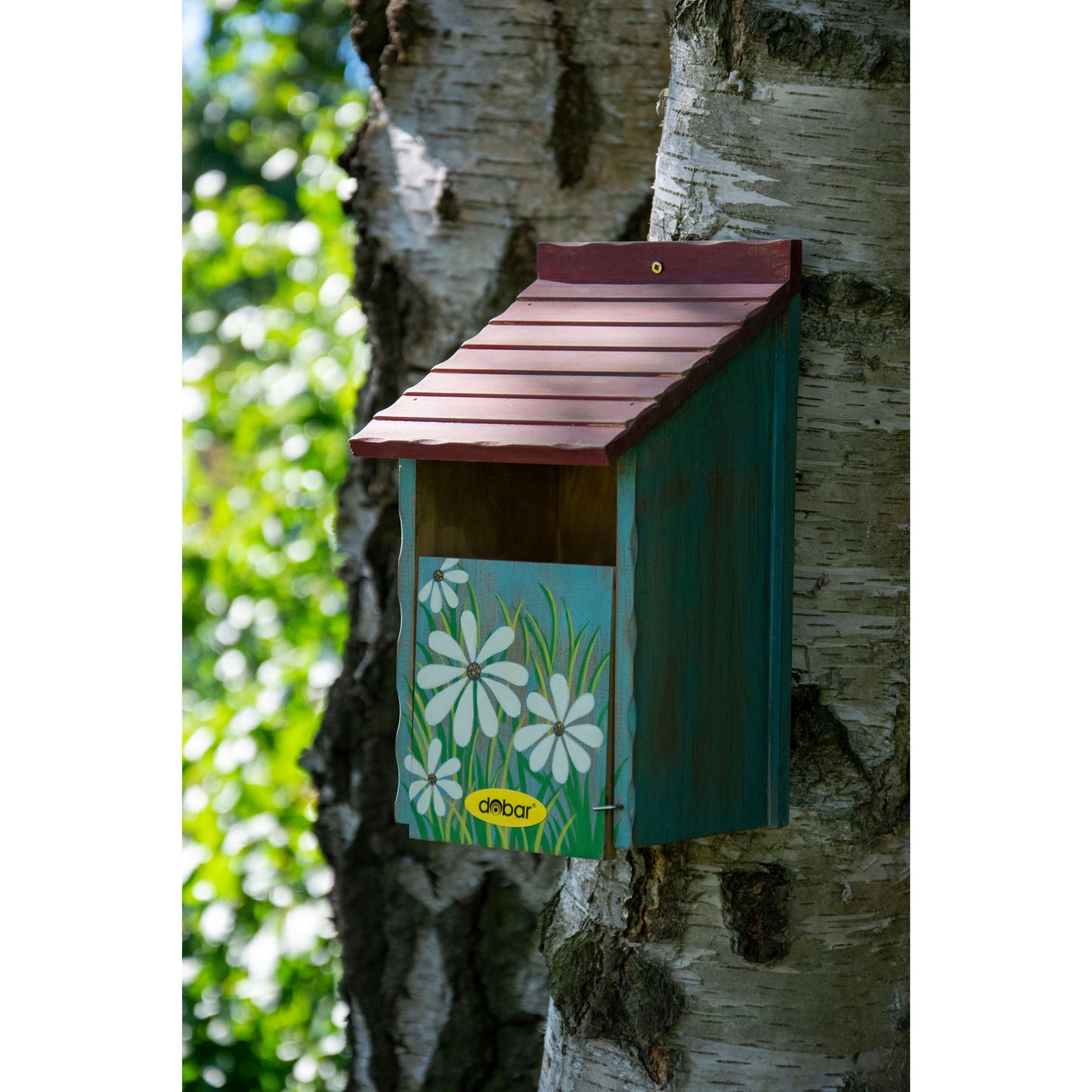 Art. 22373FSCe - Bunter Nistkasten mit Blumenmuster - Halbhöhle