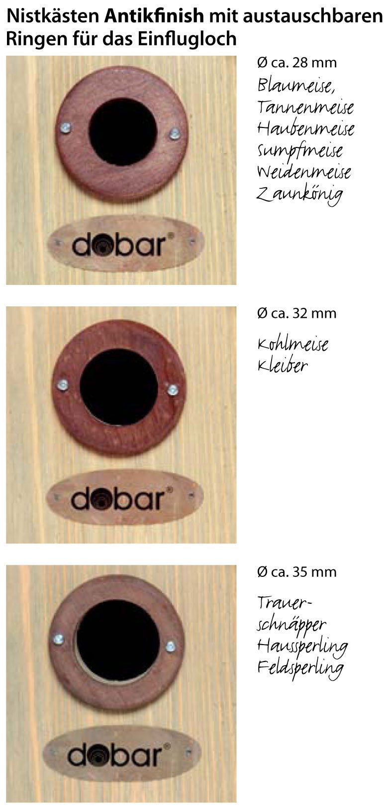 Art. 22415e, 22515e - Großer Beobachtungs-Vogelnistkasten "Einblick" in 2 Farbversionen