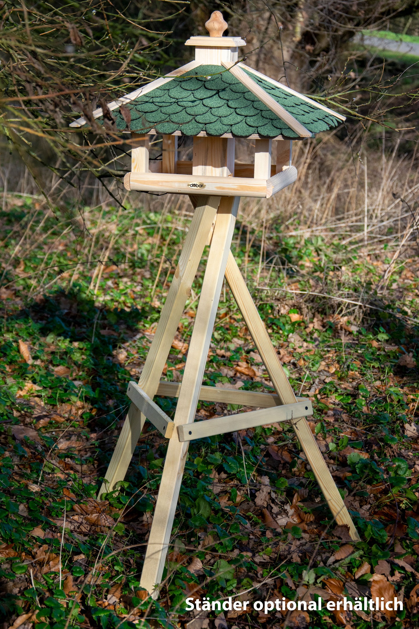 Art. 98540FSCe - Klassisches Vogelfutterhaus 4-eckig mit Futter-Silo - Luxus-Vogelhaus.de