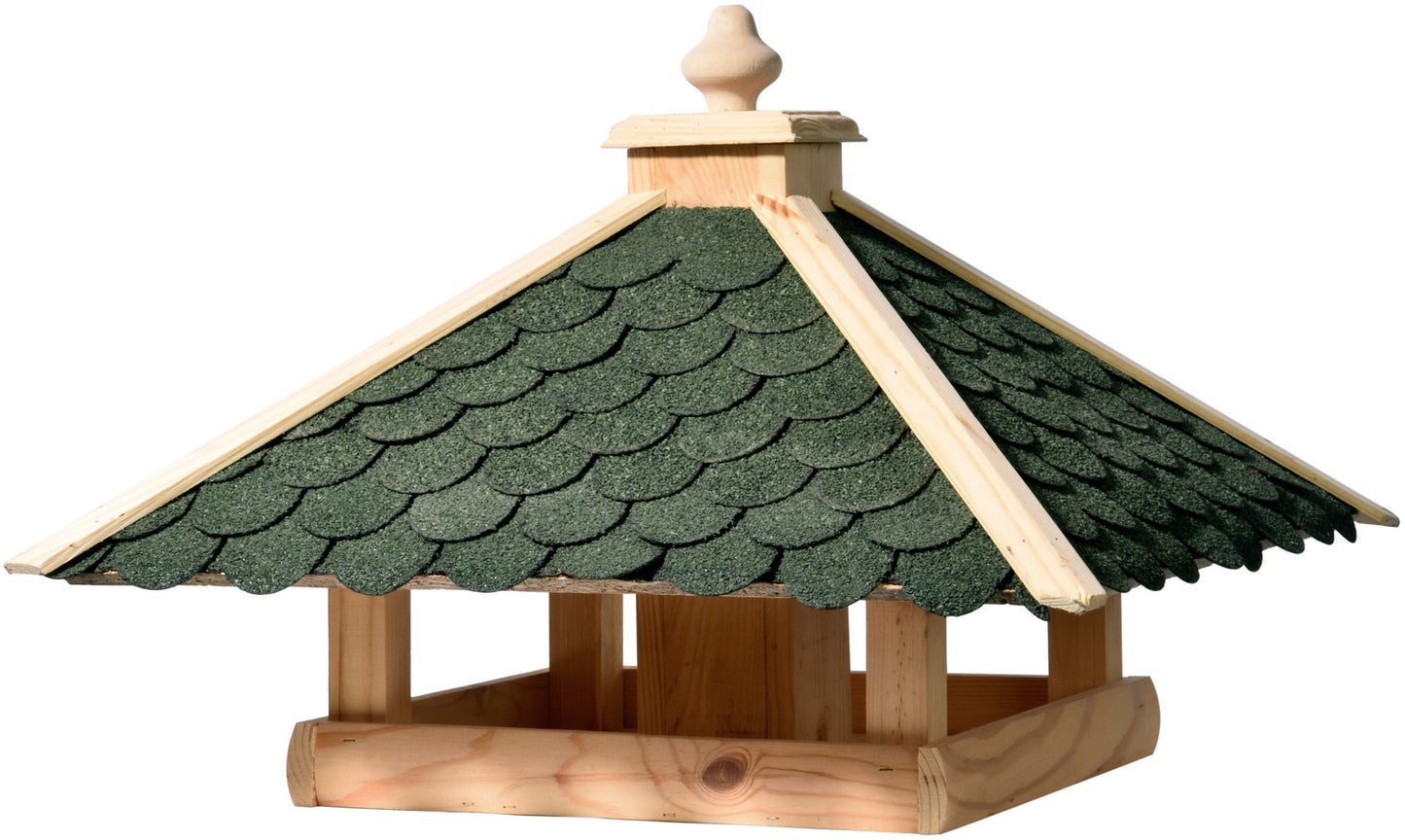 Art. 98540FSCe - Klassisches Vogelfutterhaus 4-eckig mit Futter-Silo
