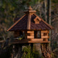 Art. 98710e - 6-eckiges Vogelhaus Rustikal mit rotem Bitumendach