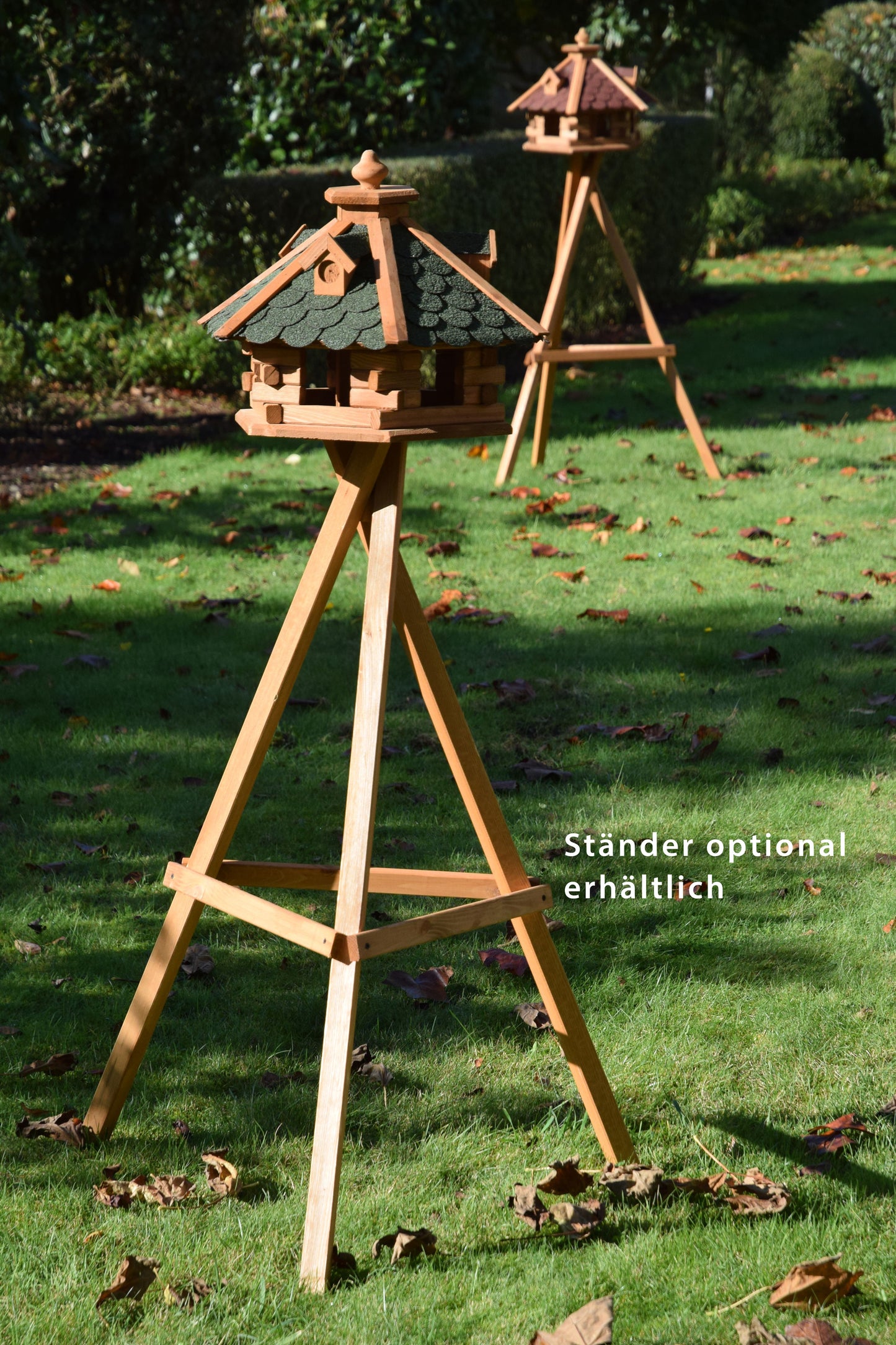 Art. 98720e - 6-eckiges Vogelhaus Rustikal mit grünem Bitumendach