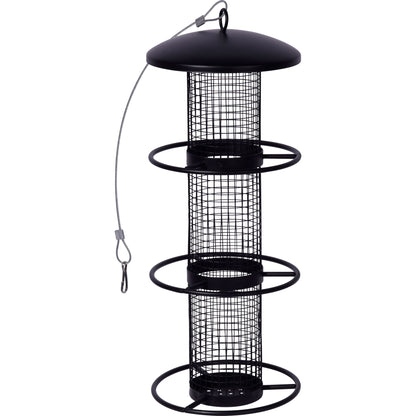 Wildvogel-Futterstation aus Metall mit Gitterdesign für Nüsse und Kerne
