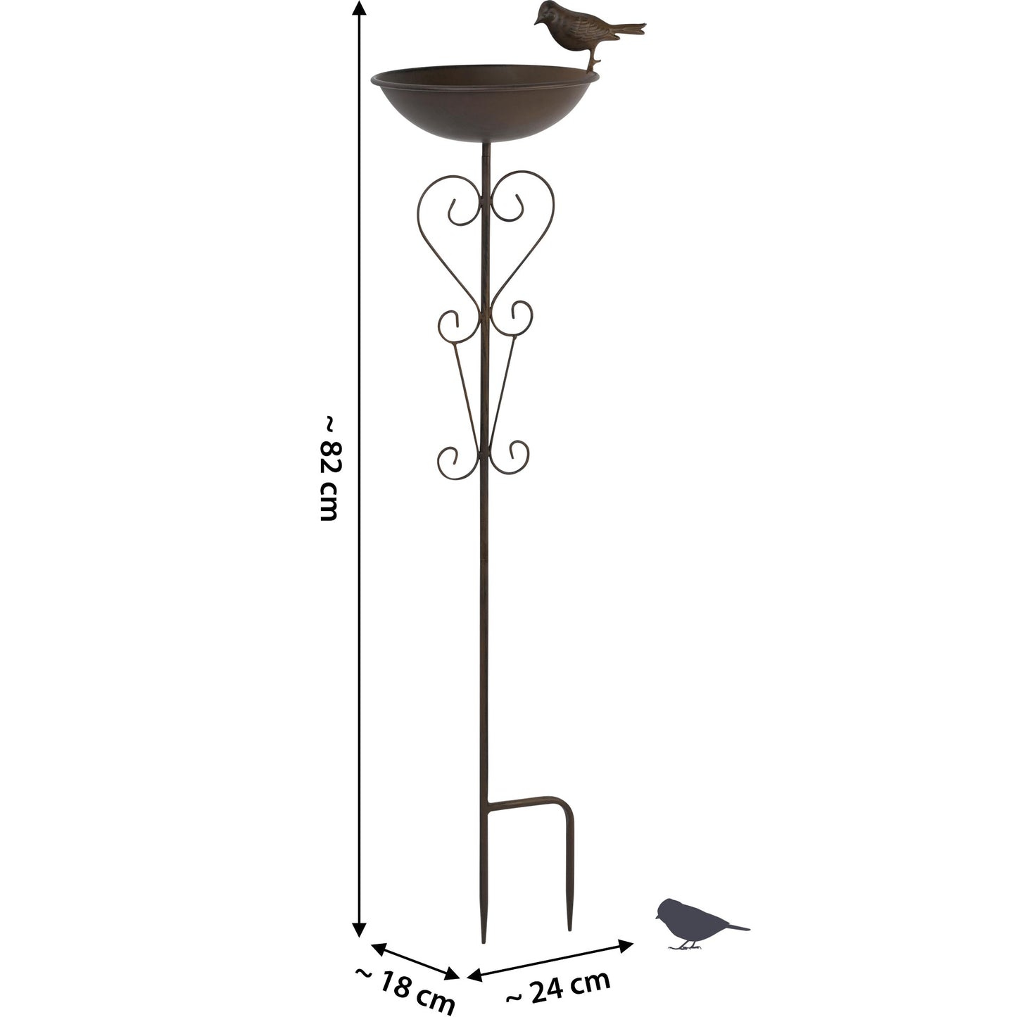 Metall Vogeltränke stehend 700 ml, mit Ständer