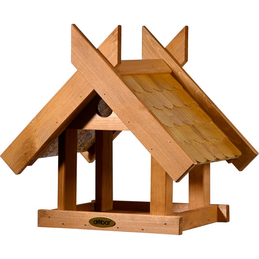 Großes Vogelhaus "Blätterfall" für Ständermontage – Stilvolle Futterstation im herbstlichen Design - Luxus-Vogelhaus.de