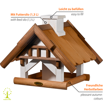 Großes green label Vogelhaus "Goldener Oktober" für Ständermontage - Luxus-Vogelhaus.de