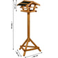 Robustes Vogelhaus mit grünem Bitumendach und dreibeinigem Standfuß, handgefertigt aus FSC-zertifiziertem Holz, ideal für Garten und Terrasse
