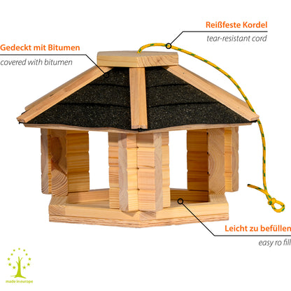 Vogelhaus "Zwart" aus Massivholz