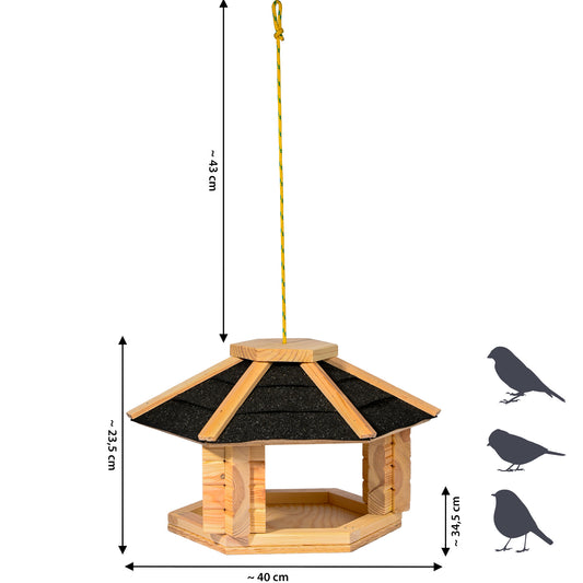 Vogelhaus "Zwart" aus Massivholz