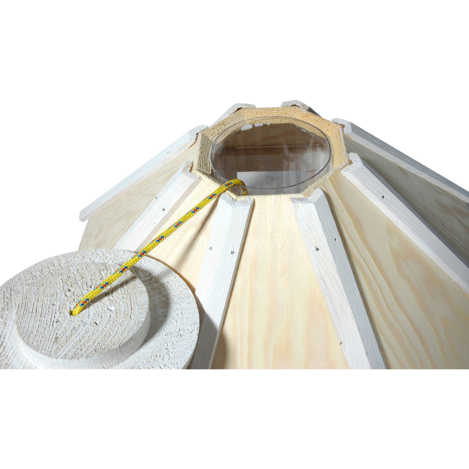 Robustes, lasiertes Holz-Futterhaus mit natürlichem Design und Acrylglas
