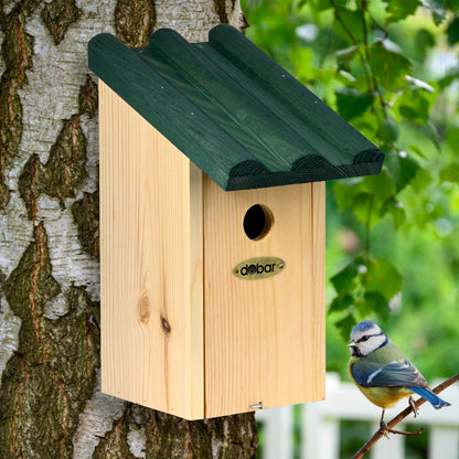 LUXUS-VOGELHAUS® VOBU Nistkasten "Gracht" für Meisen aus FSC®-Kiefernholz, Ø 28 mm Einflugloch.
