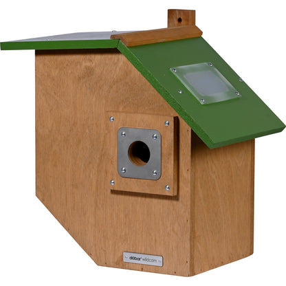 Vogelhaus aus nachhaltigem Holz mit Upgrade-Option für eine HD WiFi-Kamera.

