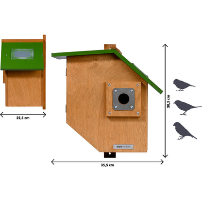 Holz-Nistkasten mit live übertragender WiFi-Kamera
