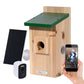 Nistkasten Eazy mit WIFI-Kamera und Solar-Panel, Live-Streaming auf Smartphone oder Tablet, robustes Design mit Flachdach, umweltfreundliche Stromversorgung

