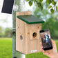 Wetterfester Nistkasten Eazy mit Echtzeit-Streaming-Kamera, naturnahes Design, Solarstrom für umweltfreundlichen Betrieb im Garten
