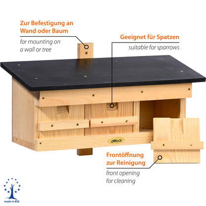 Spatzennistkasten, Holz