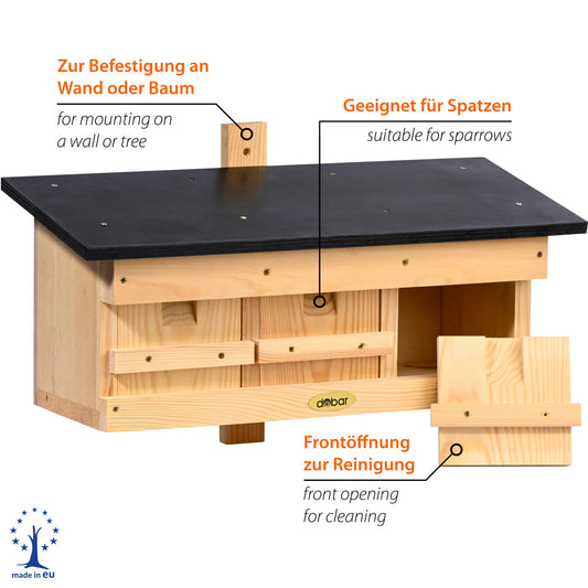Spatzennistkasten, Holz