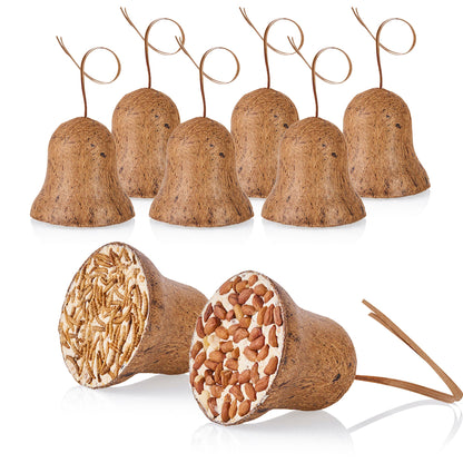LUXUS-VOGELHAUS 8 Futterglocken – Erdnuss und Protein-Mix für die ganzjährige Fütterung.