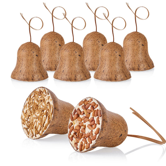 LUXUS-VOGELHAUS 8 Futterglocken – Erdnuss und Protein-Mix für die ganzjährige Fütterung.