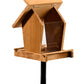 Elegantes Vogelhaus mit wetterfestem Acrylglassilo und stabilem Ständer, ideal für den Garten.
