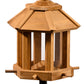LUXUS-VOGELHAUS® Vogelfutterhaus "Benny Brunch Golden Oak" mit Futterpyramide und Ständer.
