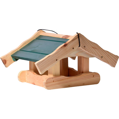 Handgefertigtes Vogelhaus mit Kordel zum Aufhängen im Garten
