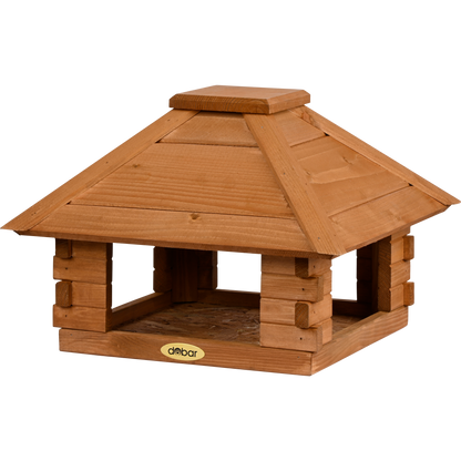 Vogelhaus Blockhaus 4-eckig, Holzdach