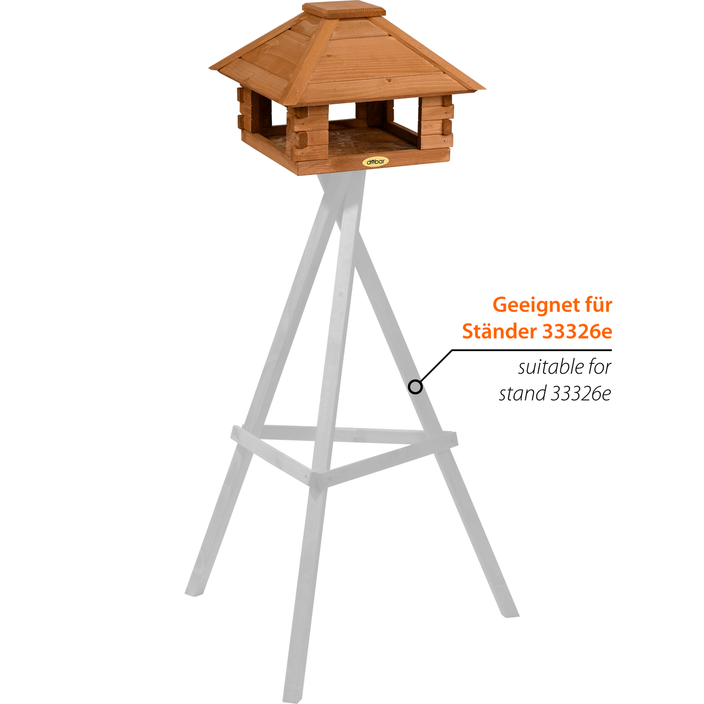 Vogelhaus Blockhaus 4-eckig, Holzdach