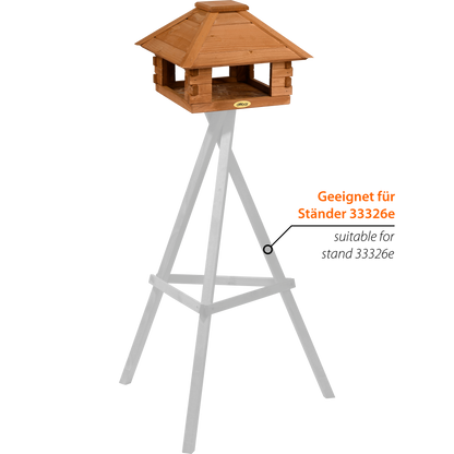 Vogelhaus Blockhaus 4-eckig, Holzdach