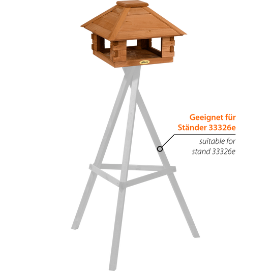 Vogelhaus Blockhaus 4-eckig, Holzdach