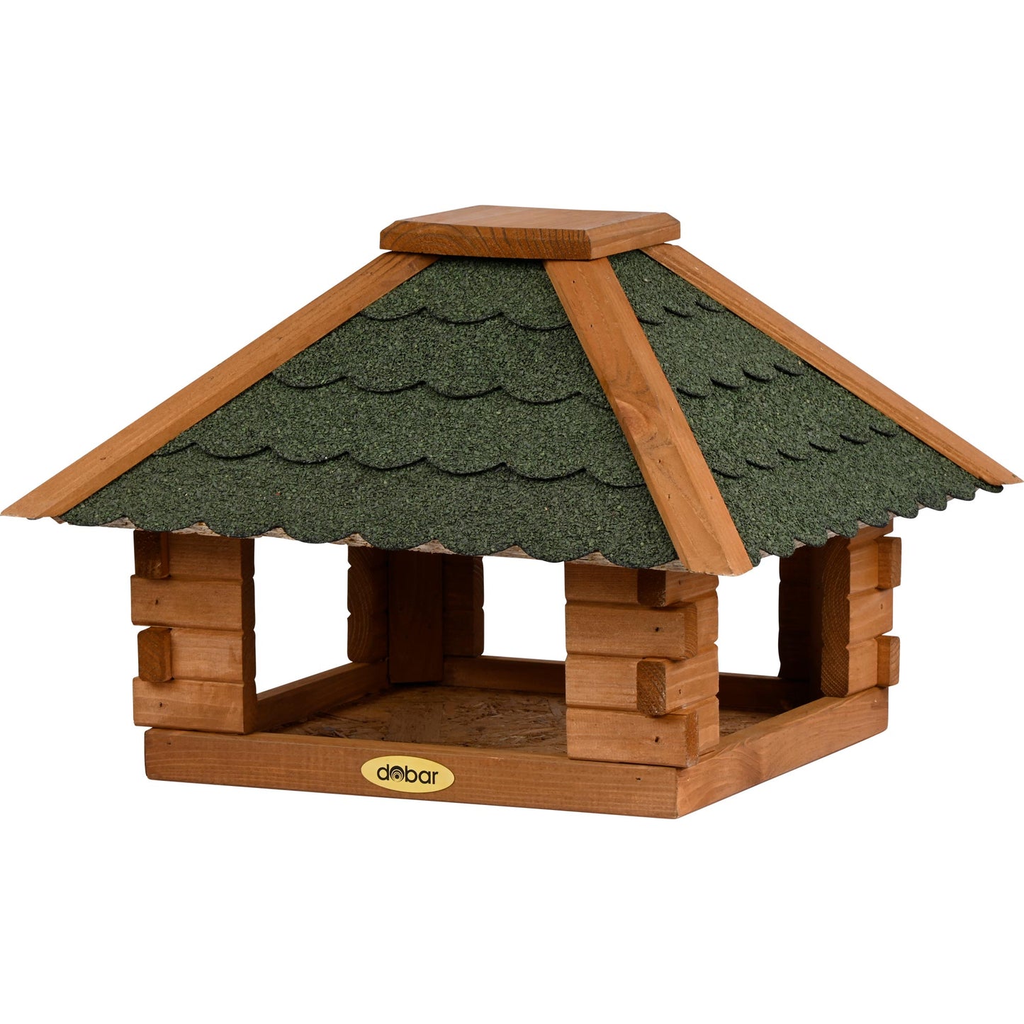 Vogelhaus Blockhaus 4-eckig, Bitumendach