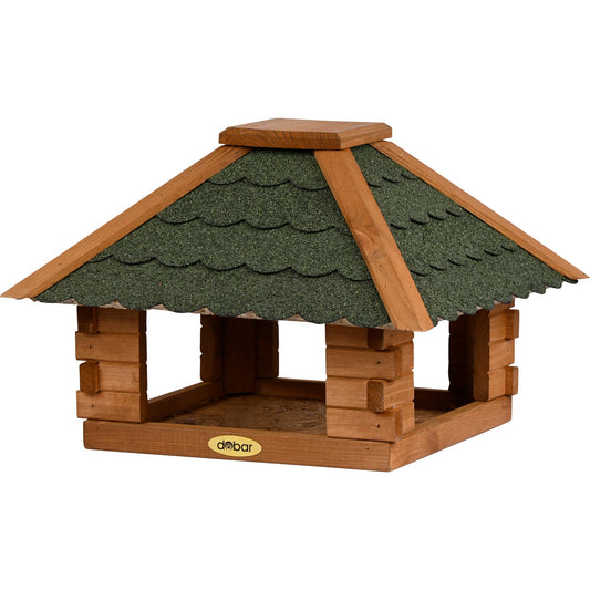 Vogelhaus Blockhaus 4-eckig, Bitumendach
