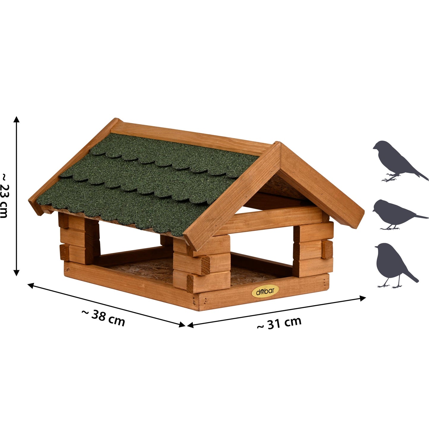 Vogelhaus mit Bitumendach für Ständermontage