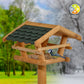 Vogelfutterhaus - FSC®-Kiefernholz, wetterfest, Bitumenschindeldach, mit stabilem Ständer