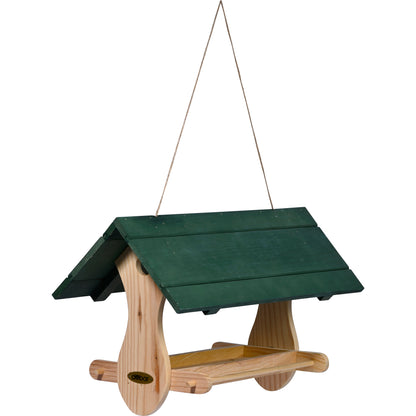 Vogelhaus "Nuuk" aus imprägniertem Holz mit grünem Satteldach, wetterfest
