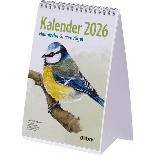 Vogel-Tischkalender DIN A5 2026 – Monatskalender mit Wildvogel-Illustrationen