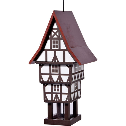 Vogelhaus "Zuckerhut" im Fachwerkstil, wetterfest aus FSC-Holz
