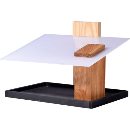 Vogelhaus "Futura I" aus Stieleiche & Waldkiefer, modernes, minimalistisches Design
